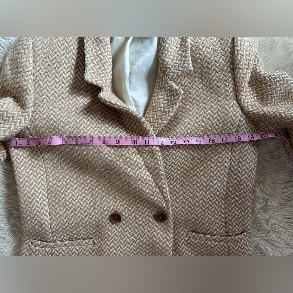 Anine Bing Beige Chevron Double-Breasted Blazer - Picture 15 of 16